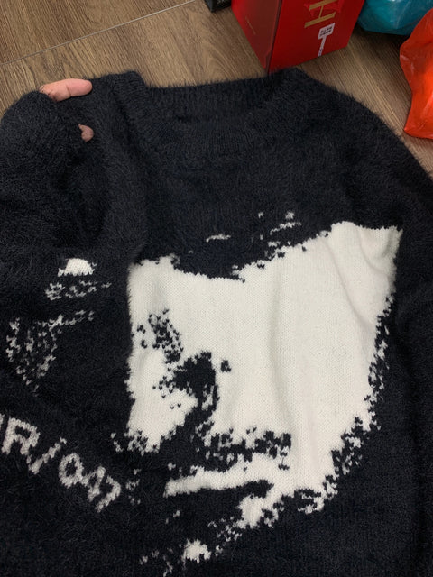 GKIKZ MR/047 FAUX MINK LOOSE SWEATER