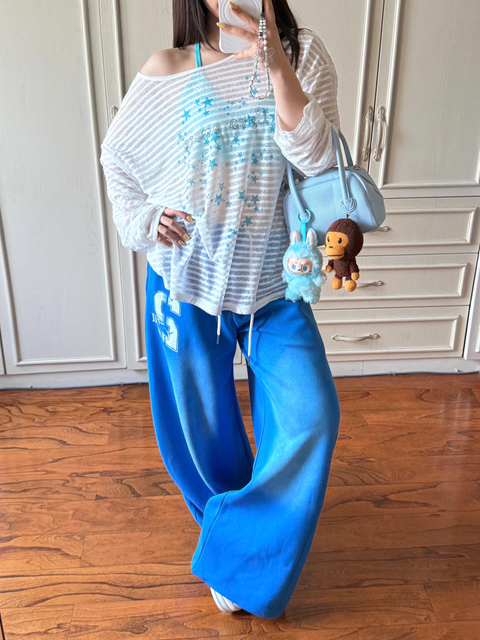 GKIKZ SKYFADE WIDE-LEG SWEATPANTS