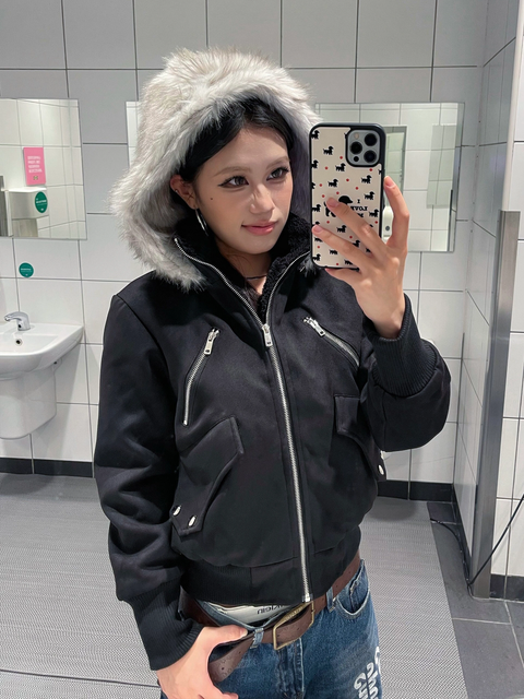 GKIKZ FROSTBITE LUXE FAUX FUR BOMBER