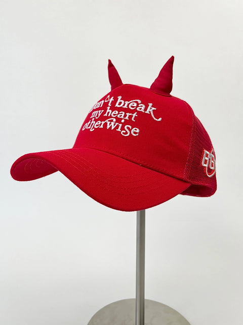 GKIKZ “DON'T BREAK MY HEART OTHERWISE” DEVIL HORN CAP