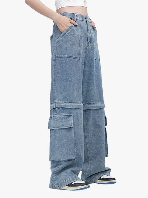 "DETACHABLE GROUP" Attach Or Detach Two Way Detachable Jeans