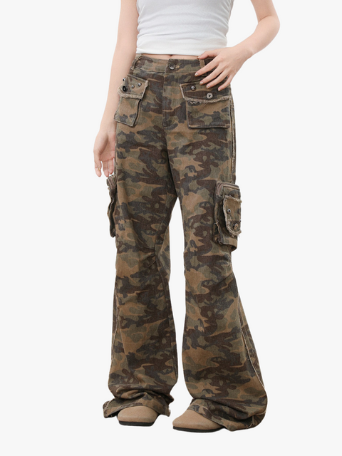 GKIKZ DROOPING CAMOUFLAGE MULTI-POCKET PANT