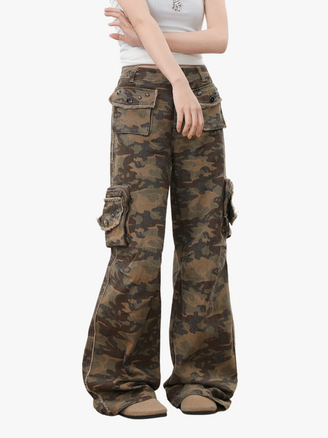 GKIKZ DROOPING CAMOUFLAGE MULTI-POCKET PANT