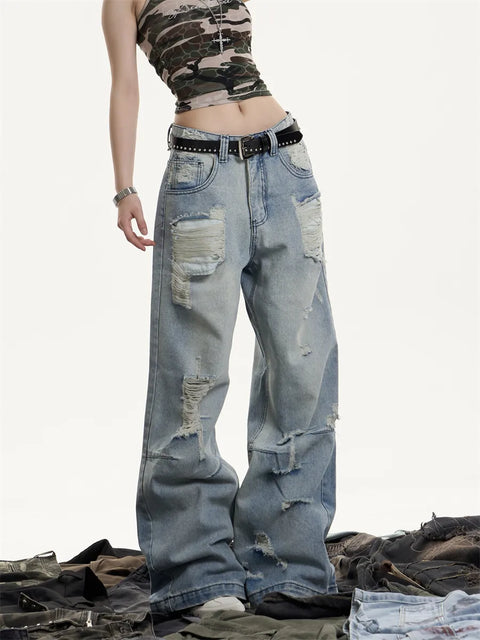 GKIKZ WRECKED CORE WIDE-LEG HEAVY DENIM