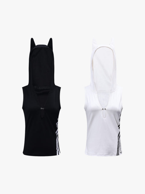 GKIKZ CAT V DEEP HOODED SLIM-FIT TOP