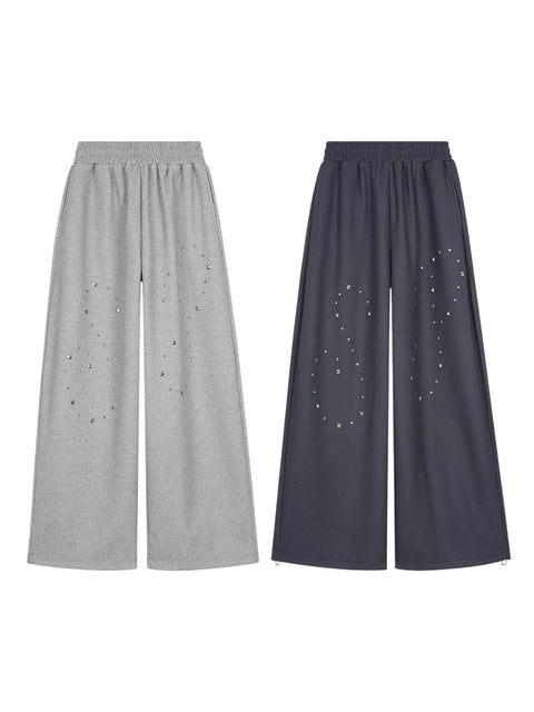 SP² Reflective Rhinestone Wide-Leg Sweatpants