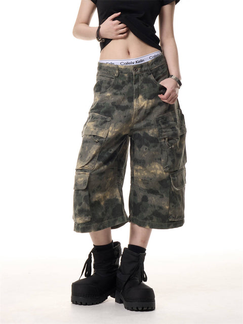 GKIKZ URBAN CAMO HEAVY CARGO SHORTS