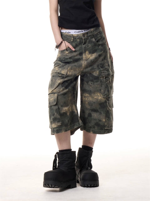 GKIKZ URBAN CAMO HEAVY CARGO SHORTS