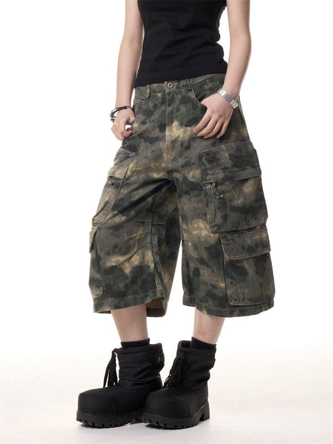 GKIKZ URBAN CAMO HEAVY CARGO SHORTS