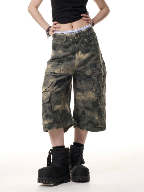 GKIKZ URBAN CAMO HEAVY CARGO SHORTS