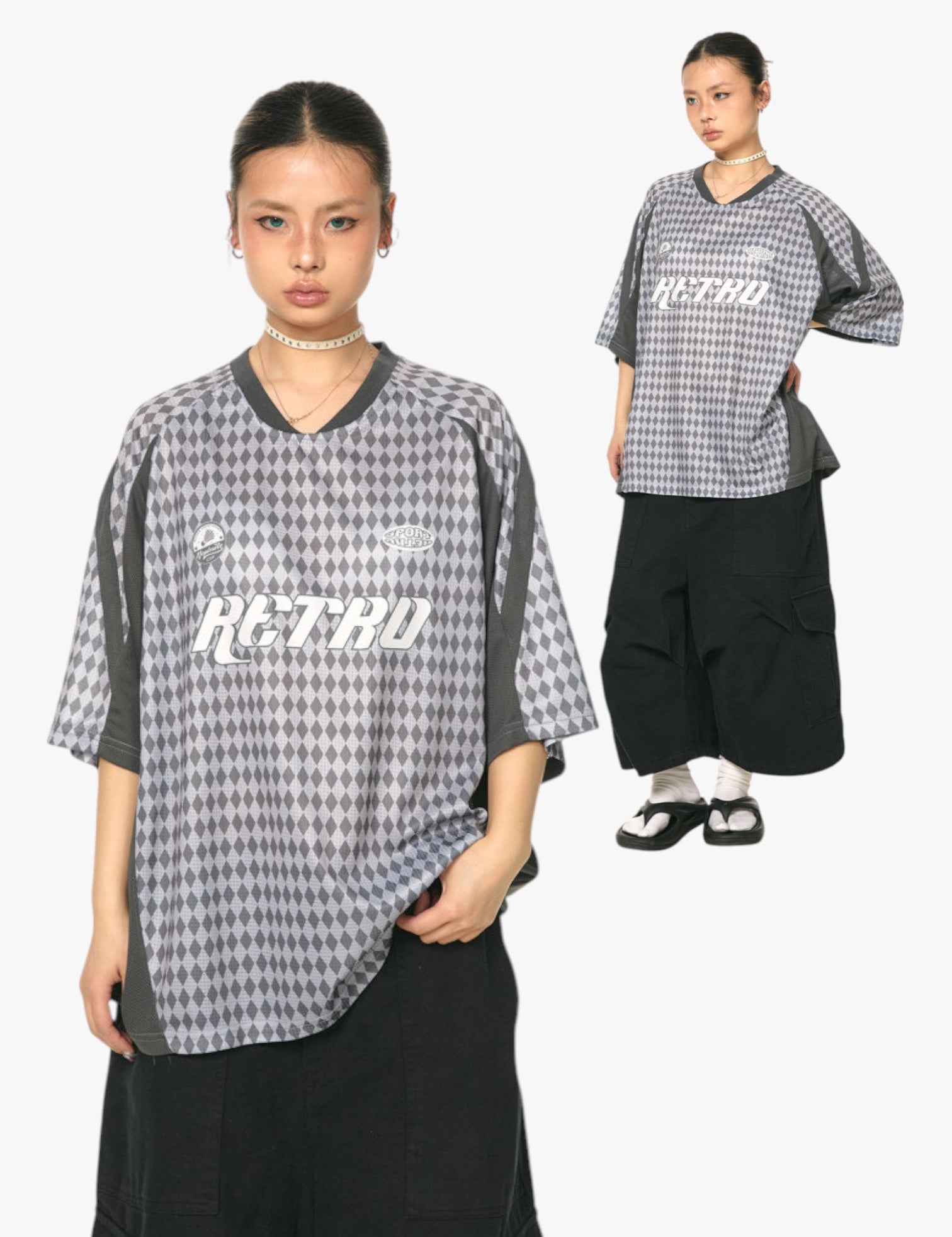GKIKZ RETRO DIAMOND MESH JERSEY