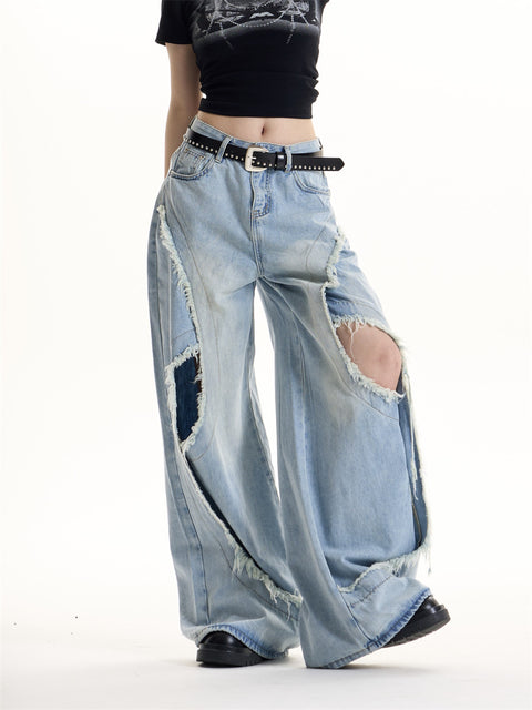 GKIKZ FRAYSTORM CUT-OUT HEAVY DENIM