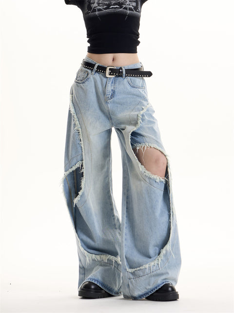 GKIKZ FRAYSTORM CUT-OUT HEAVY DENIM