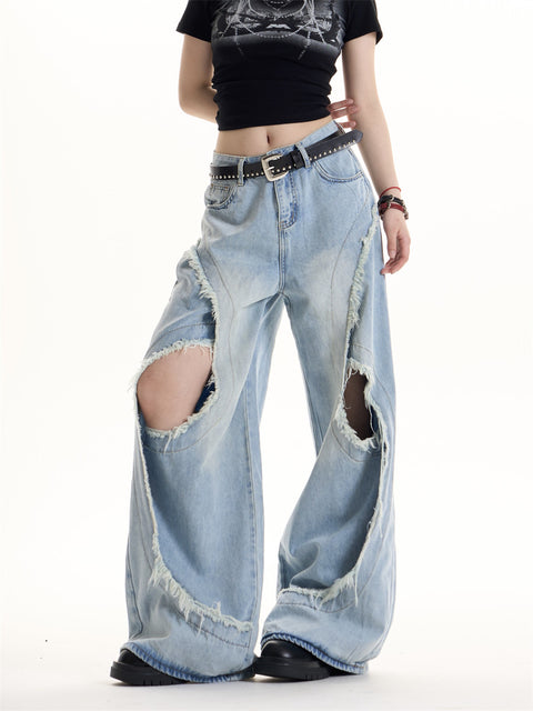 GKIKZ FRAYSTORM CUT-OUT HEAVY DENIM