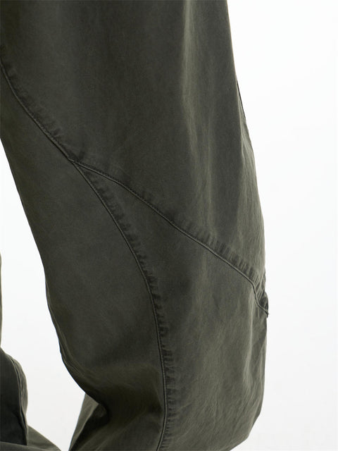 GKIKZ ASYMMETRIC PANEL WIDE-LEG COTTON PANTS