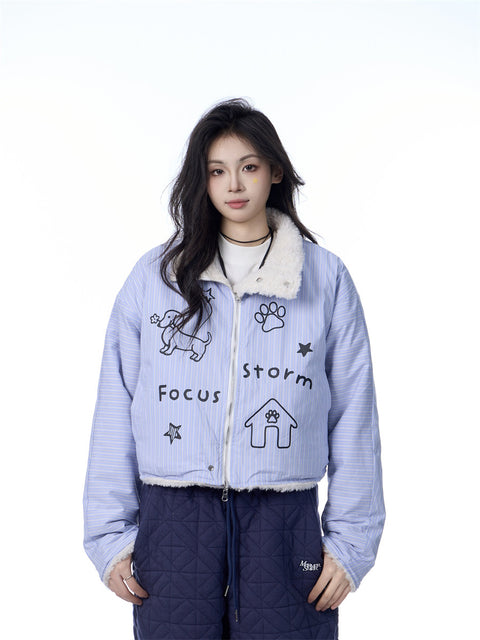GKIKZ FOCUS STORM REVERSIBLE LAMBWOOL JACKET
