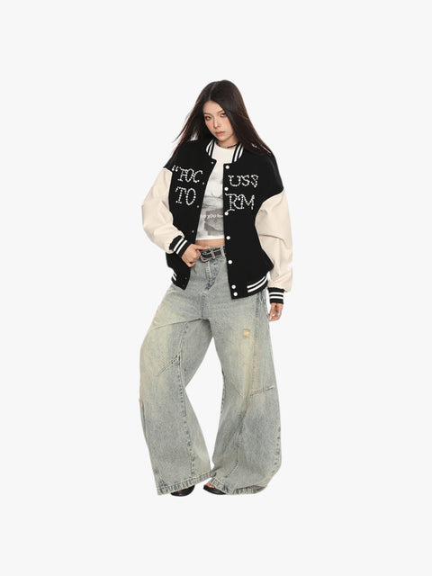 GKIKZ FOCUSSTORM OVERSIZED VARSITY JACKET