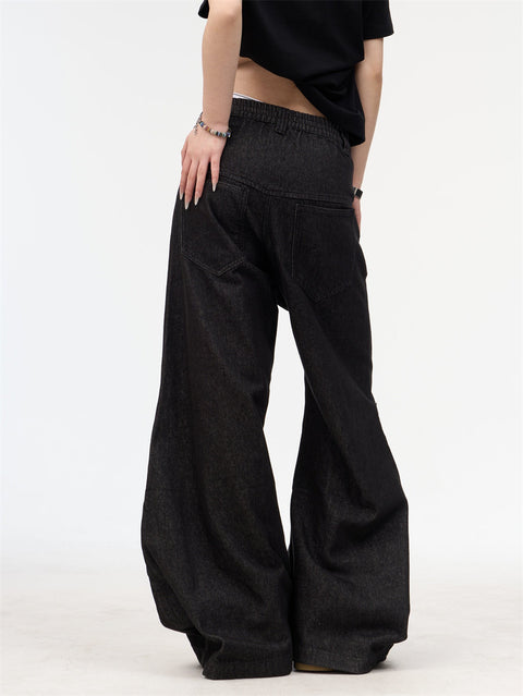 GKIKZ STUDDED SILHOUETTE BAGGY WIDE-LEG DENIM