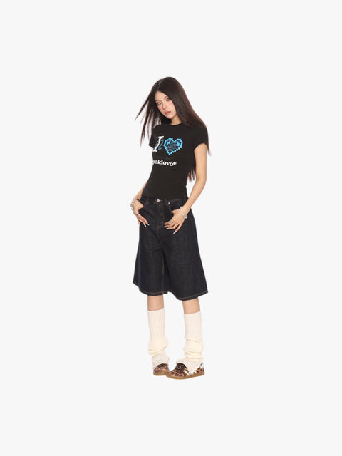 GKIKZ PIXEL HEART BREATHABLE SHORT-SLEEVE TEES