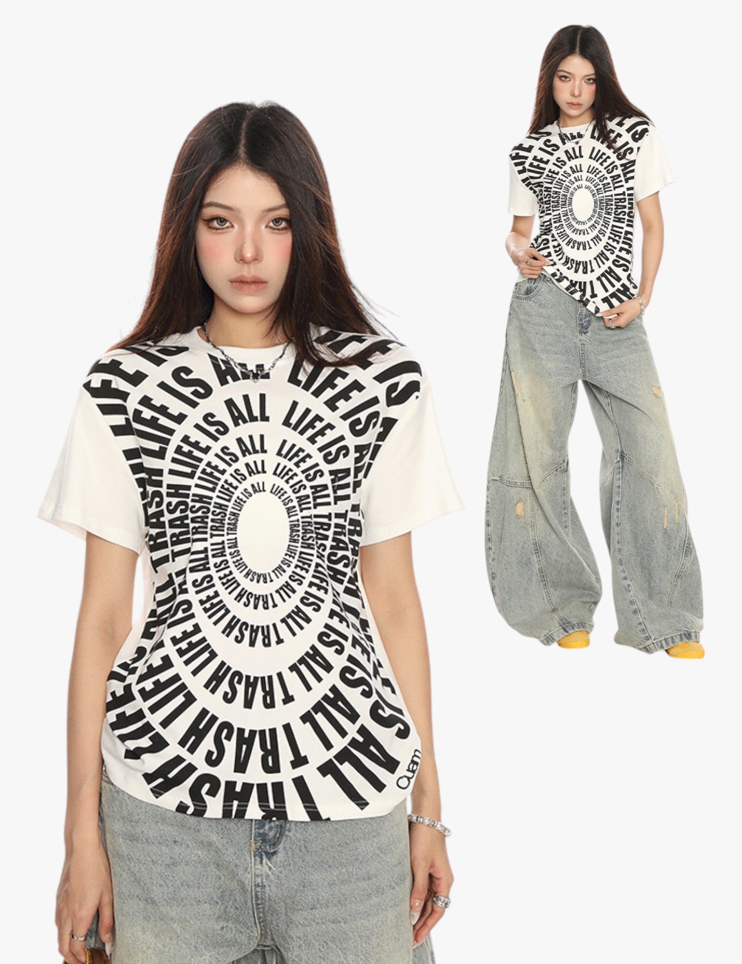 GKIKZ "LIFE IS ALL TRASH" RETRO TEES