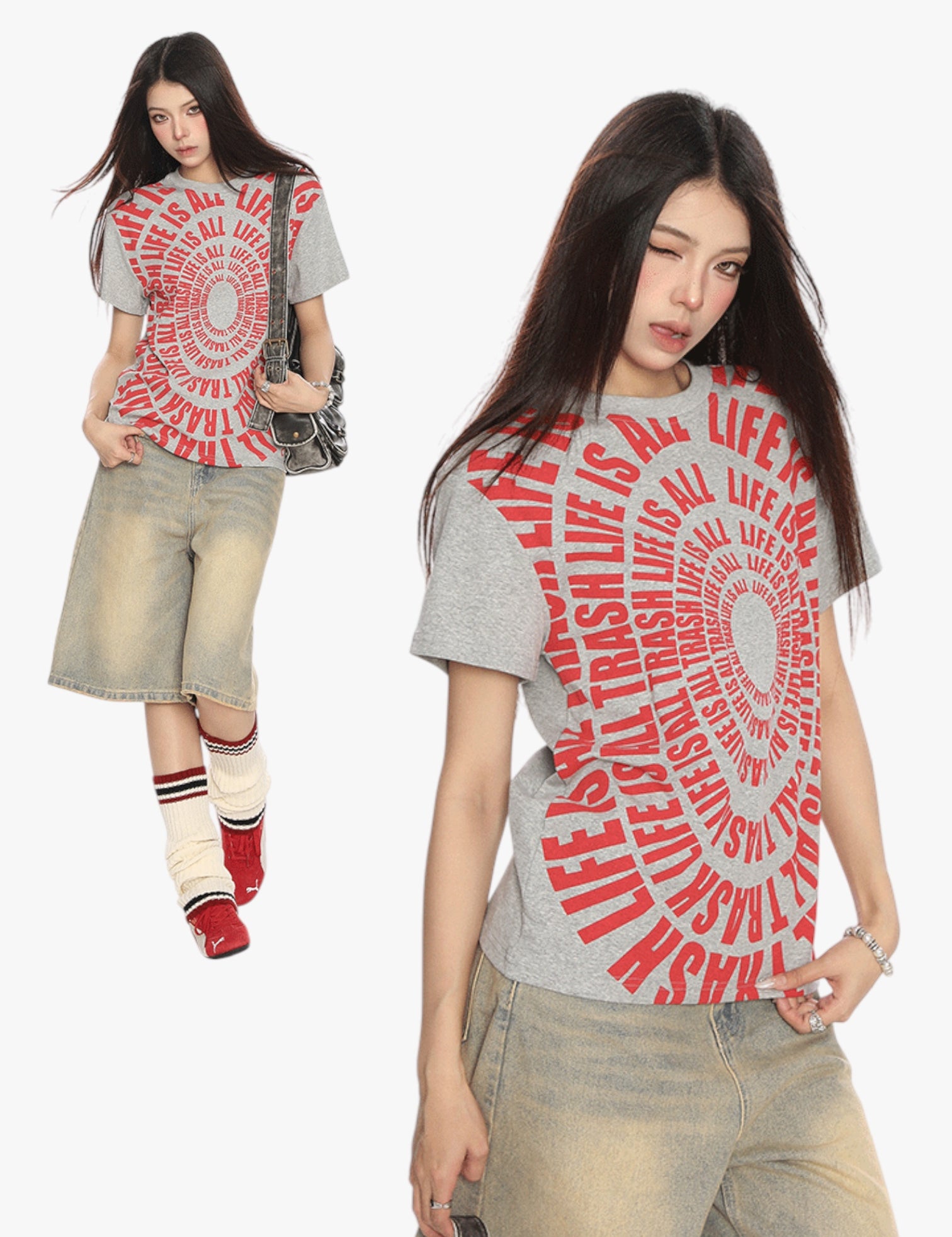 GKIKZ "LIFE IS ALL TRASH" RETRO TEES