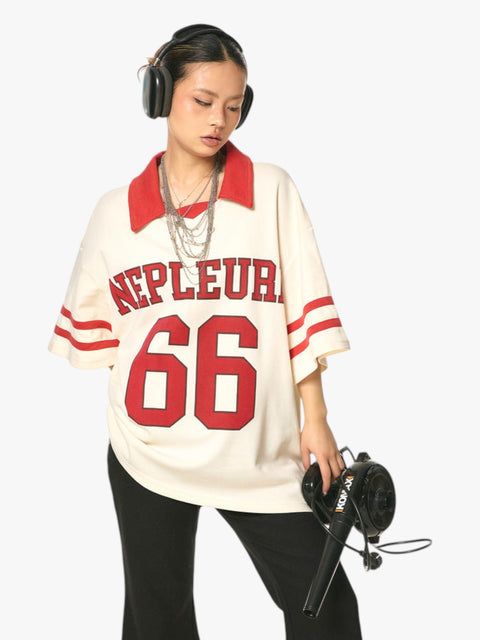 GKIKZ NEPLEURE 66 DROPPED SHOULDER VARSITY JERSEY