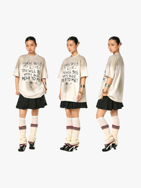 GKIKZ "LOOK INTO MY EYES" HEAVY COTTON GRAPHIC TEES