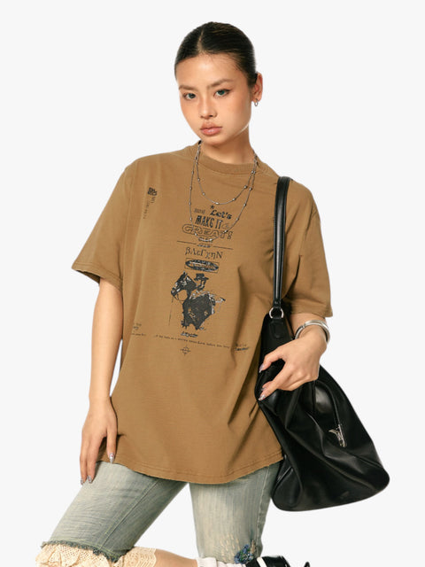 GKIKZ "LET'S MAKE IT GREAT" WASHED HEAVY COTTON TEES