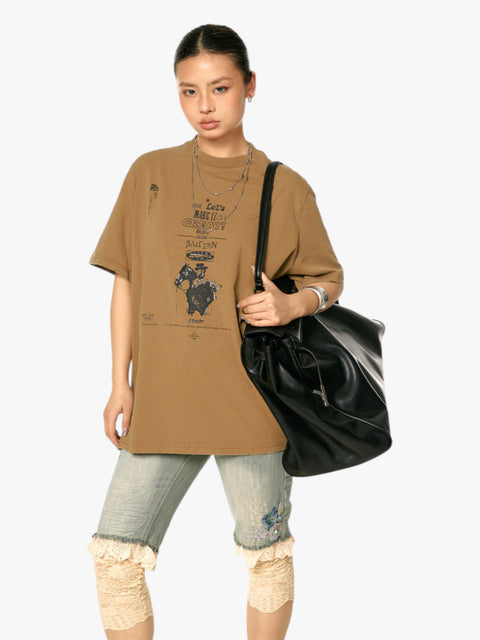 GKIKZ "LET'S MAKE IT GREAT" WASHED HEAVY COTTON TEES