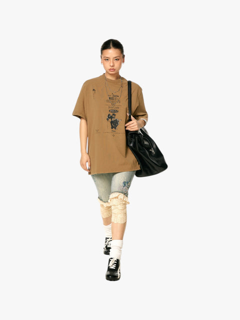 GKIKZ "LET'S MAKE IT GREAT" WASHED HEAVY COTTON TEES