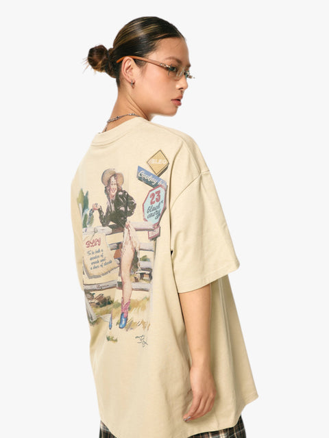 GKIKZ "COWGIRL" HEAVY COTTON GRAPHIC TEES