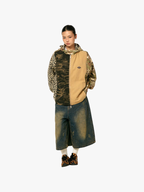 GKIKZ WILD MIX CAMO PATCHWORK ZIP-UP HOODIE