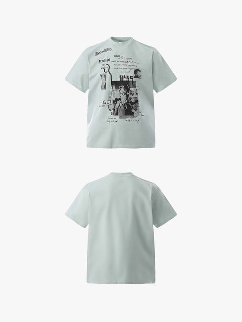 GKIKZ ABSTRACT COLLAGE PRINT COTTON TEES