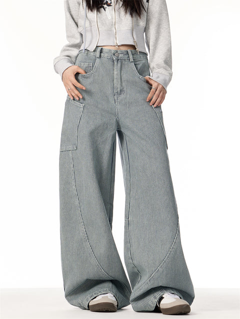 GKIKZ SENSE LOOSE LEISURE SCIMITAR MOP PANTS