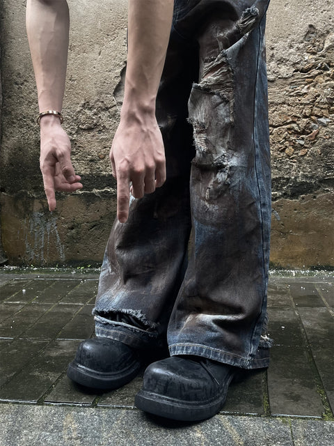 Total Destruction Dirty Baggy Jeans