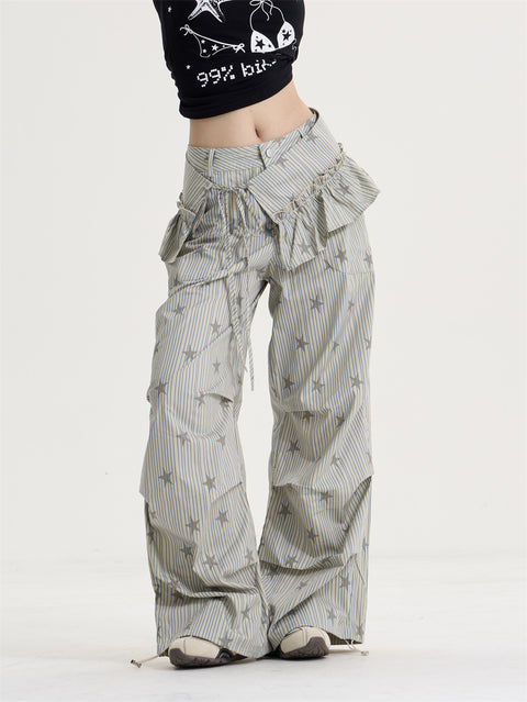 GKIKZ STARLACE RUFFLE WIDE-LEG PANT