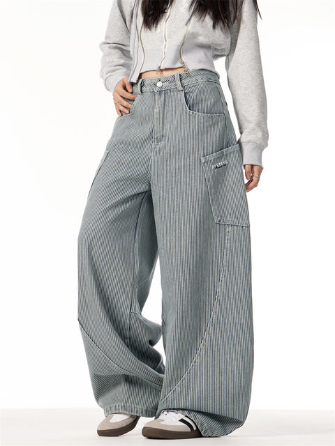 GKIKZ SENSE LOOSE LEISURE SCIMITAR MOP PANTS