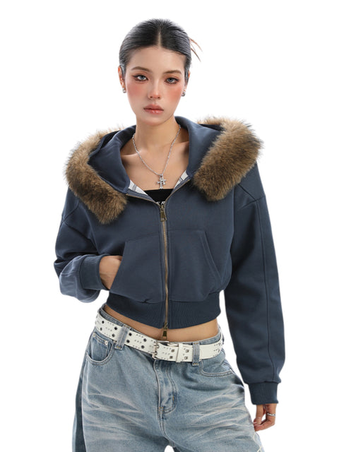 GKIKZ FOX FLARE ZIP-UP HOODIE