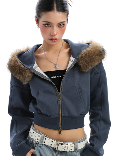 GKIKZ FOX FLARE ZIP-UP HOODIE