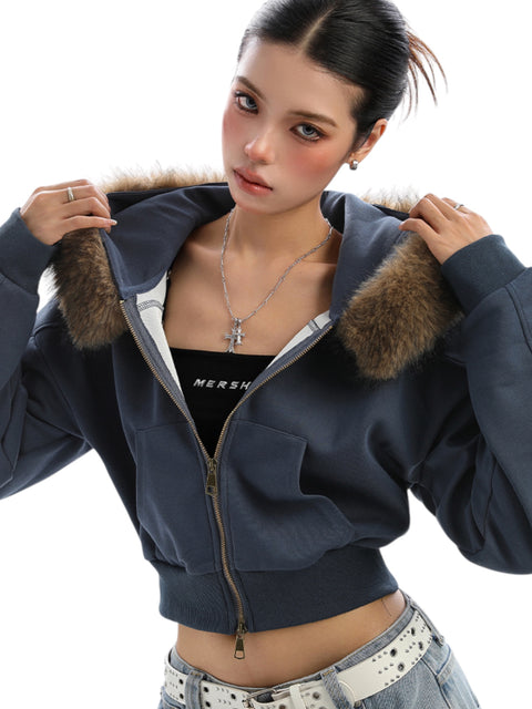 GKIKZ FOX FLARE ZIP-UP HOODIE