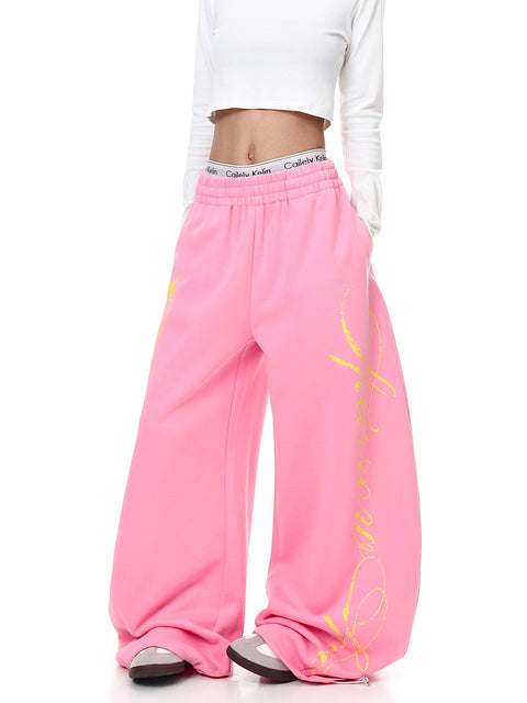 Bubble Pop Starburst Loose Wide-Leg Pant
