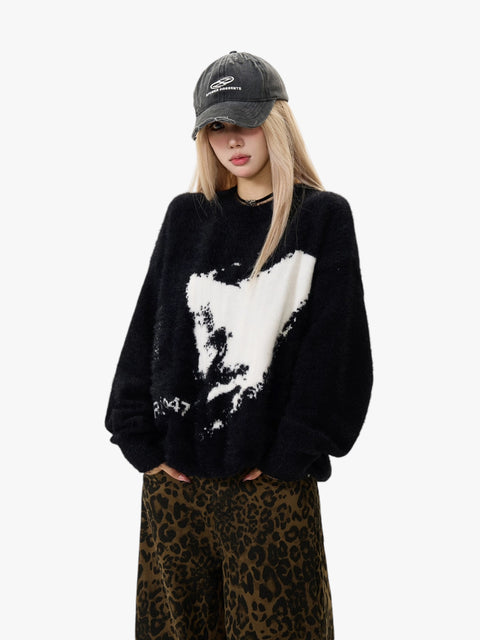 GKIKZ MR/047 FAUX MINK LOOSE SWEATER