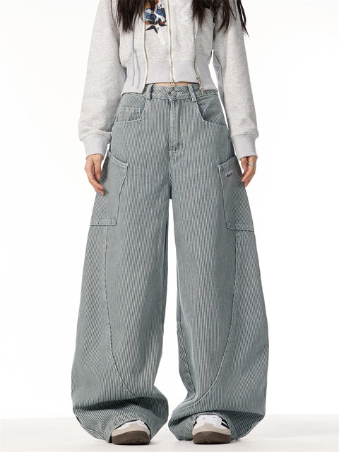 GKIKZ SENSE LOOSE LEISURE SCIMITAR MOP PANTS