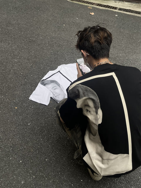 GKIKZ ABSTRACT PORTRAIT LOOSE TEES