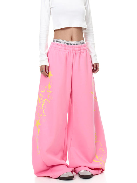 Bubble Pop Starburst Loose Wide-Leg Pant