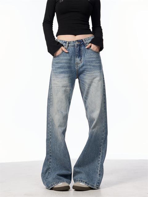 GKIKZ VINTAGE WASHED WIDE-LEG JEANS