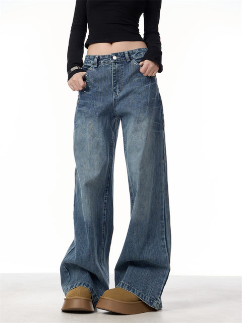 GKIKZ RIVET HIGH WAIST WIDE-LEG JEANS