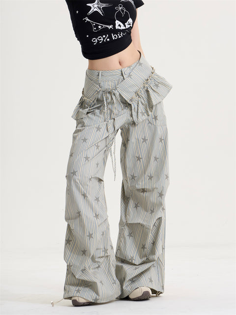 GKIKZ STARLACE RUFFLE WIDE-LEG PANT