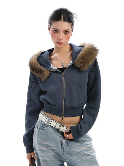 GKIKZ FOX FLARE ZIP-UP HOODIE