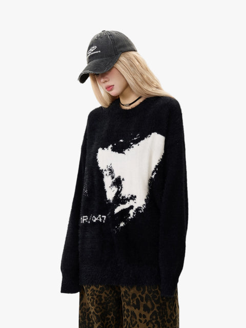 GKIKZ MR/047 FAUX MINK LOOSE SWEATER